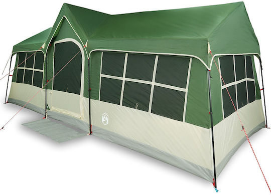 vidaXL Green Camping Tent for 12 People 622x295x238cm