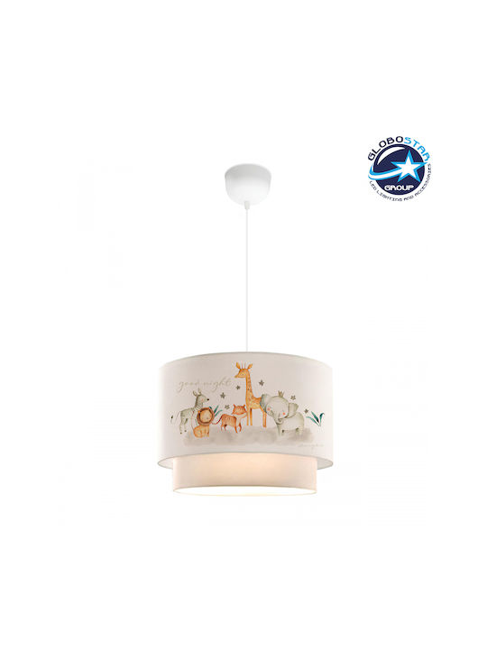 GloboStar Kids Fabric Single Ceiling Light E27 Giraffe White 30x70cm