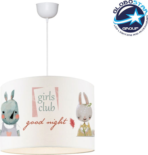 GloboStar Girlsclub Einfaches Licht Kinderdeckenleuchte Deckenleuchte mit Fassung E27 Weiß 28x70cm