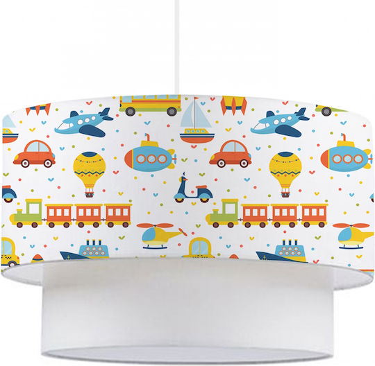 GloboStar Train Einfaches Licht Kinderdeckenleuchte Deckenleuchte mit Fassung E27 Weiß 30x70cm