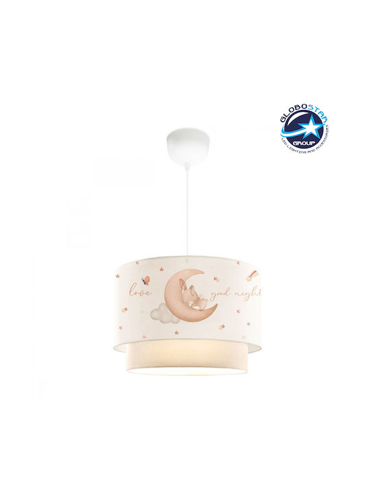 GloboStar Kids Fabric Single Ceiling Light E27 Moon White 30x70cm