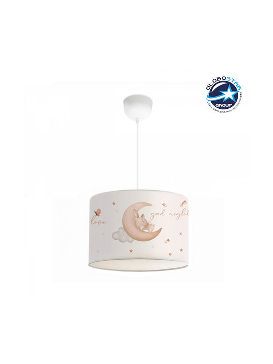 GloboStar Kids Fabric Single Ceiling Light E27 Moon White 28x70cm