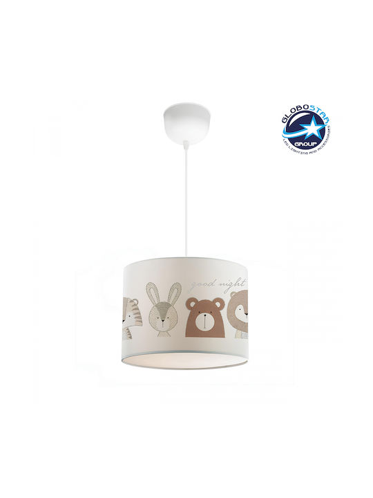 GloboStar Bear Einfaches Licht Kinderdeckenleuchte Deckenleuchte mit Fassung E27 Weiß 24x70cm