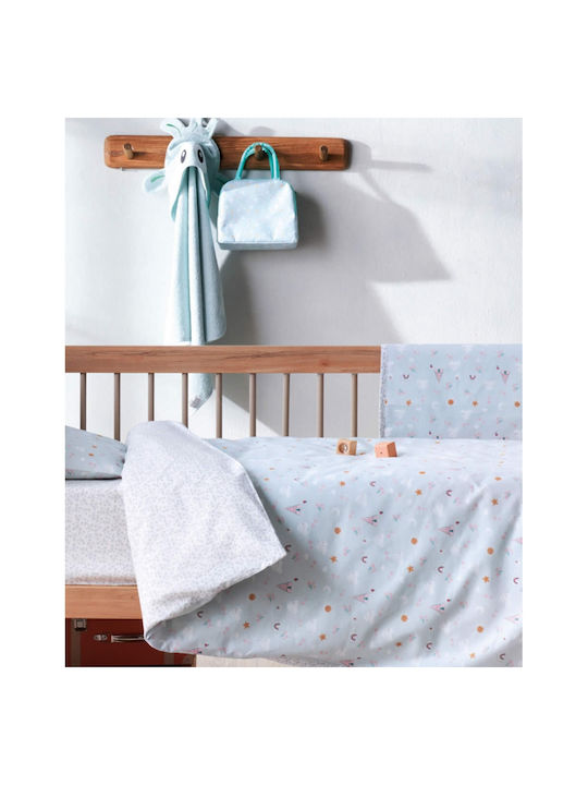 Kentia Kounelito Baby Sheets Set Cradle Cotton Light Blue 60x120cm 2pcs