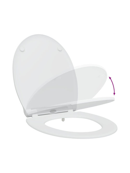 vidaXL Plastic Soft Close Toilet Seat White 37.5cm 42002365