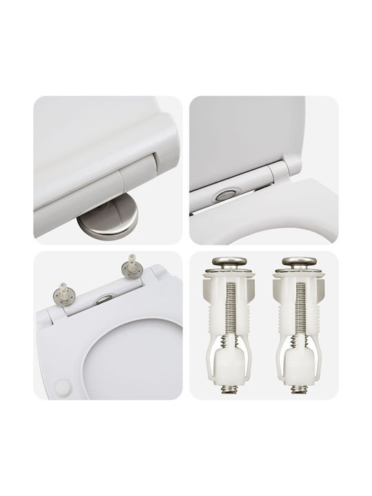 vidaXL Plastic Soft Close Toilet Seat White 37.5cm 42002365