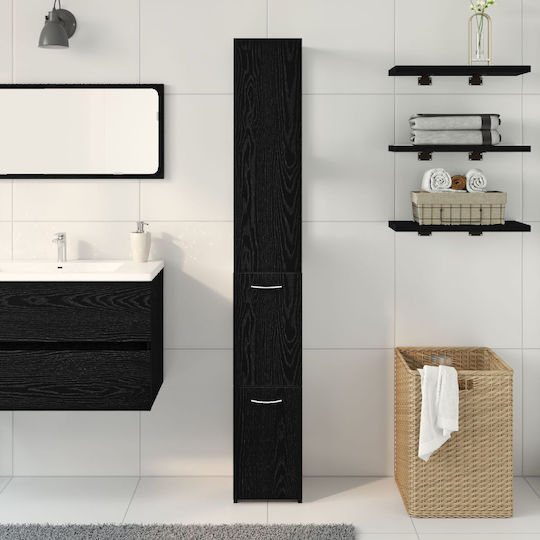 vidaXL Στήλη Μπάνιου Δαπέδου Μ25xΒ25xΥ170cm Δρυς