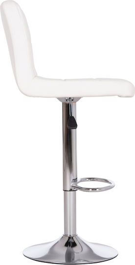 Stool Bar Diana with Back & Adjustable Height White 2pcs 44x52x109cm