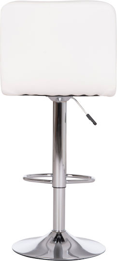 Stool Bar Diana with Back & Adjustable Height White 2pcs 44x52x109cm