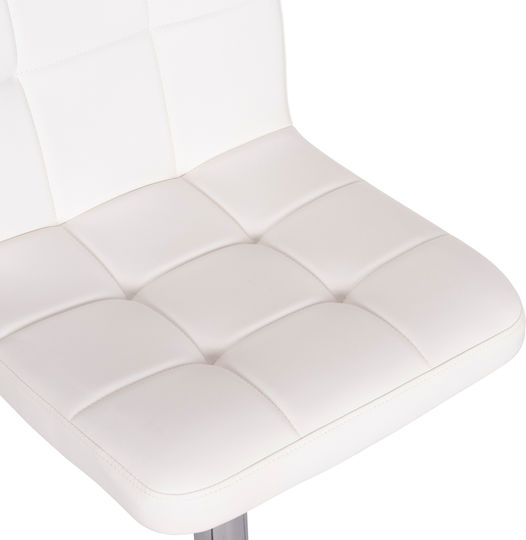 Stool Bar Diana with Back & Adjustable Height White 2pcs 44x52x109cm