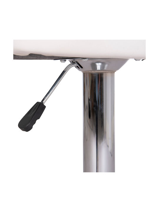 Stool Bar Diana with Back & Adjustable Height White 2pcs 44x52x109cm