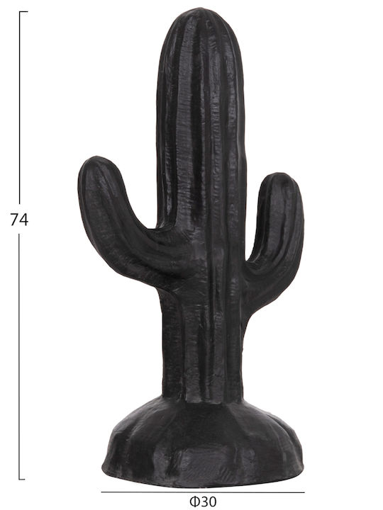 Homemarkt Διακοσμητικος Κακτος Δαπεδου Cactus Hm4386.01s Γυψος Μαυρο 42x30x74υεκ