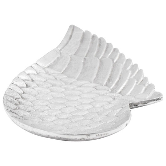 vidaXL Bol Decorativ Aluminiu Argintiu 40x18x4cm 2buc