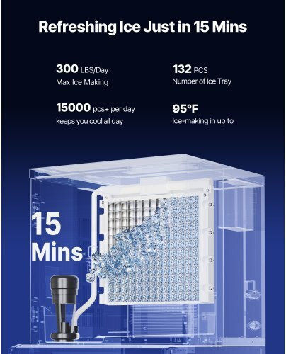 Vevor Ice Dispenser with Daily Production 136kg & Storage Capacity 80kg