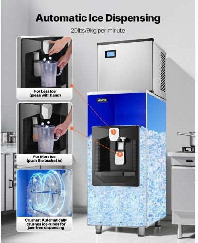 Vevor Ice Dispenser with Daily Production 136kg & Storage Capacity 80kg