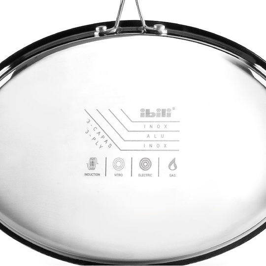 Ibili Triply Natural Pan Made of Stainless Steel with Non-Stick Coating