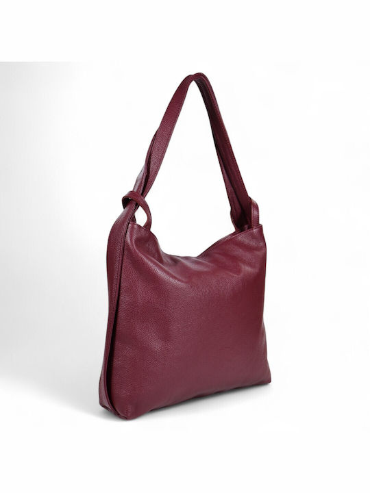 Leather Women's Bag Backpack Red