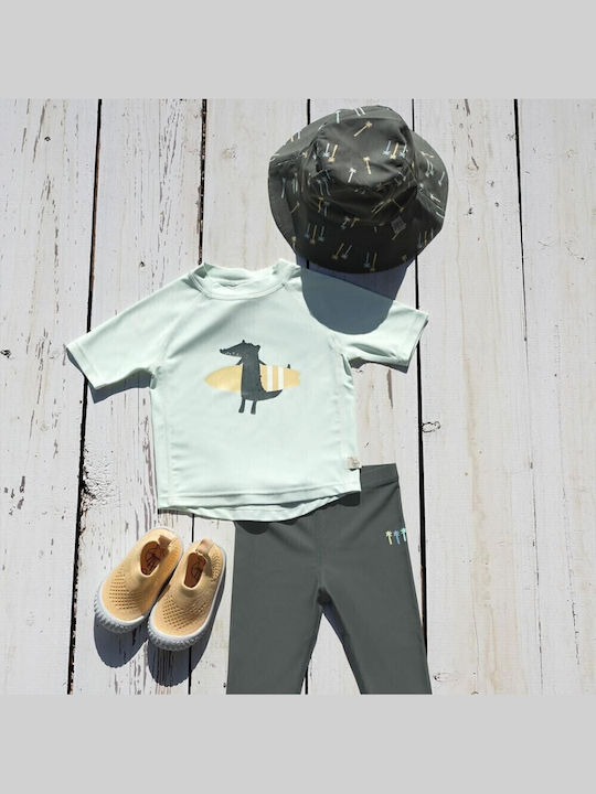 Laessig Crocodile Kids Swimwear Rashguard Sea Foam