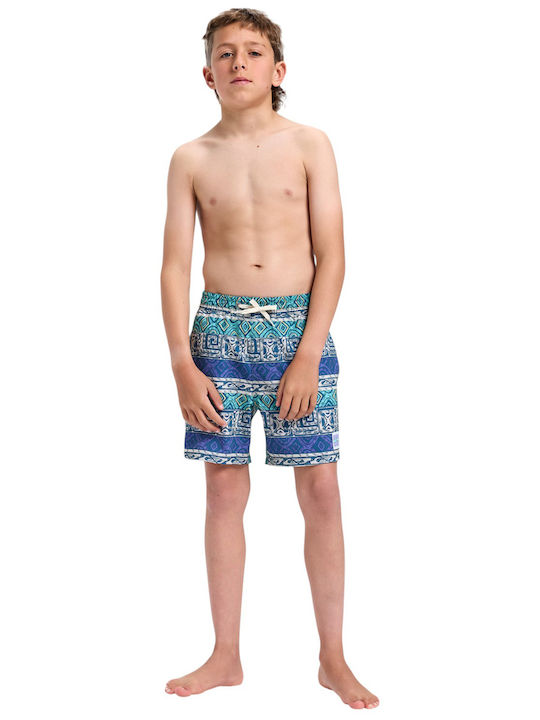 Quiksilver Surfsilk Scallop Costum de baie pentru copii Pantaloni scurți de înot White/blue