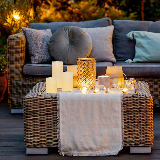 Relaxdays Lustră Decorativă Lumânare Bej