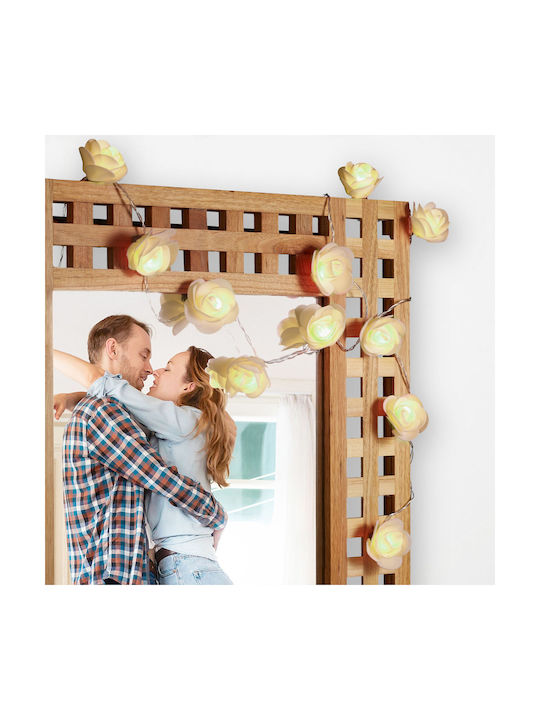 Relaxdays Γιρλάντα Φωτισμού LED 3.3m με 20 Λάμπες Θερμό Λευκό
