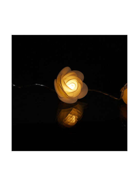 Relaxdays Γιρλάντα Φωτισμού LED 3.3m με 20 Λάμπες Θερμό Λευκό