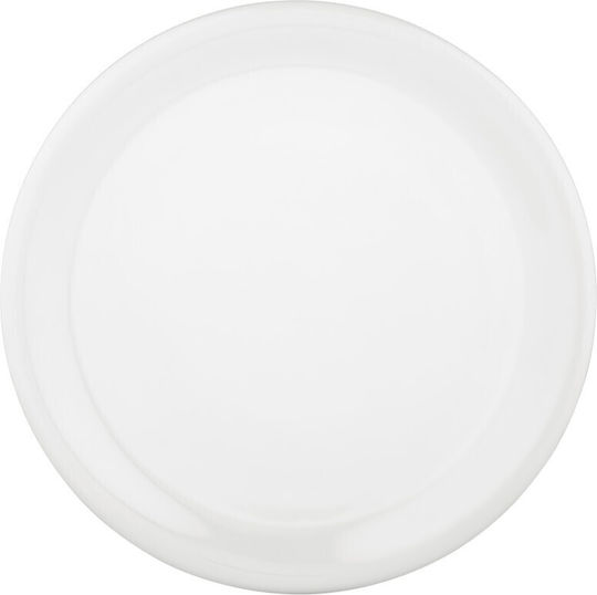 By Bone White Shallow Serving Plate made of Porcelain with a Diameter of 21cm