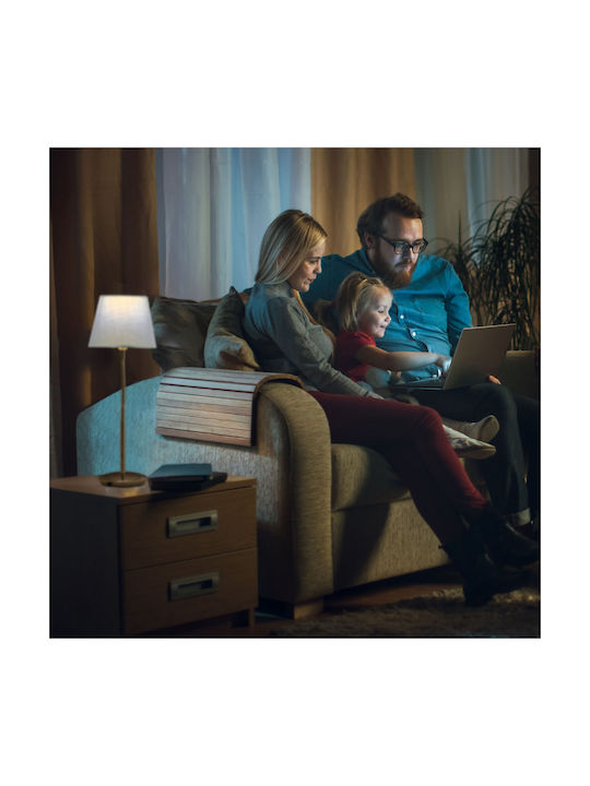 Relaxdays Material Textil Lampă de masă pentru Soclu E14 cu Abajur Alb și Bază Argintiu