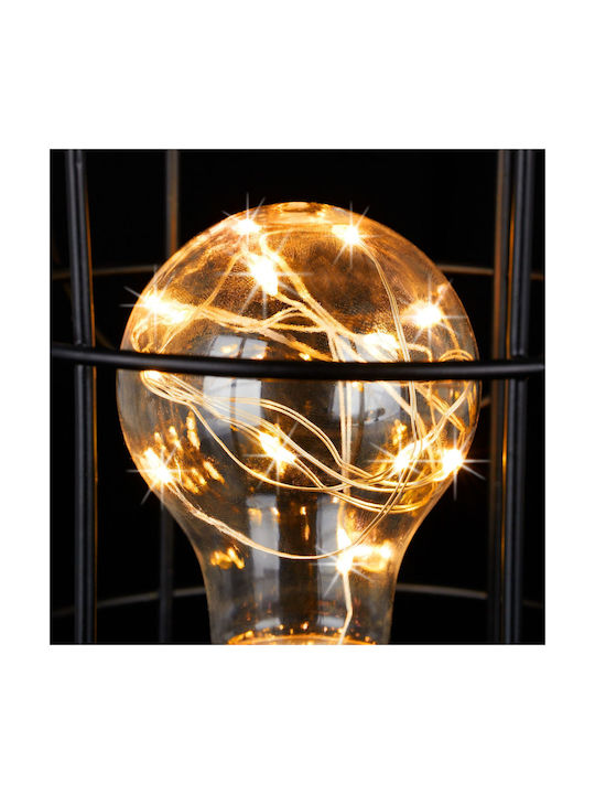 Relaxdays Metall Vintage Tischlampe LED mit Schwarz Schirm und Basis