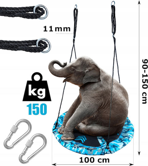 Metal Hanging Swing 100x100x100cm Blue