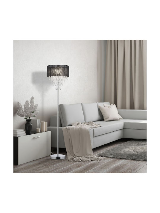 Relaxdays Floor Lamp H149xW150cm. with Socket for Bulb E27 Black