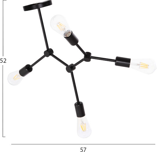 HomeMarkt Lighty Κρεμαστό Φωτιστικό Μαύρο