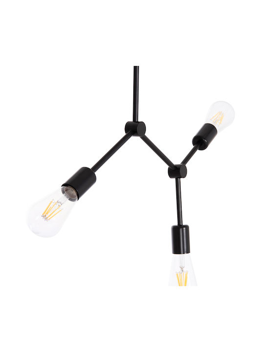 HomeMarkt Lighty Deckenleuchte Schwarz mit Lampenbirnensockel E27 52x5cm