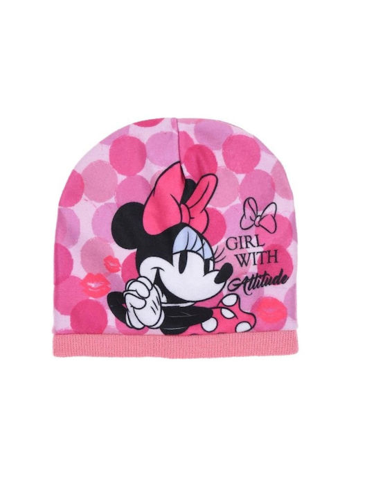 Minnie Kids Beanie Set with Gloves Fabric Pink