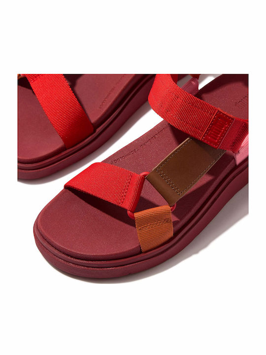 Flache Sandalen für Damen in Rot Farbe