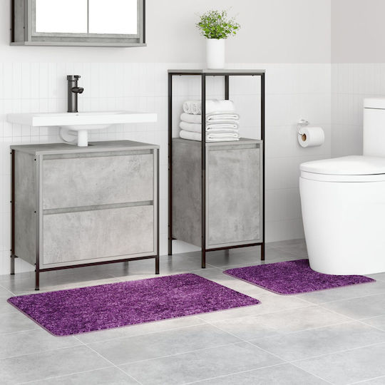 vidaXL Non-Slip Bath Mats Set Microfiber 4019862 Purple 2pcs