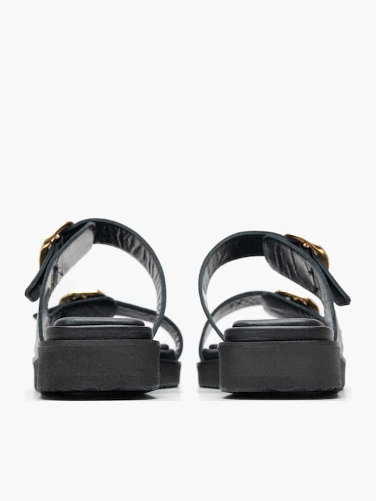 Sandale Casual Damă Din Piele Negre