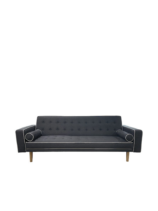 Aubrey Three-Seater Couch Bed with Storage Space Grey 224x88x84 cm