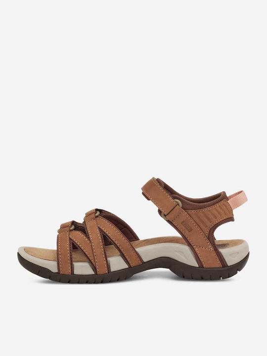 Tirra Leather Δερμάτινα Γυναικεία Σανδάλια Sporty Καφέ