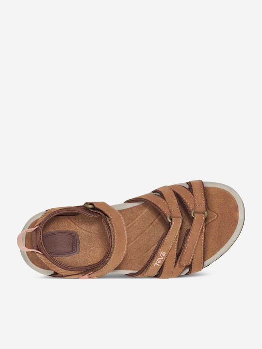 Tirra Leather Δερμάτινα Γυναικεία Σανδάλια Sporty Καφέ