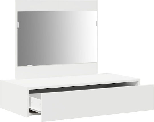 Wooden Makeup Dressing Table White with Mirror 83x40x70cm