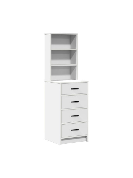 Floor-Standing Makeup Dressing Table Wooden White with Mirror 40x40.5x135cm