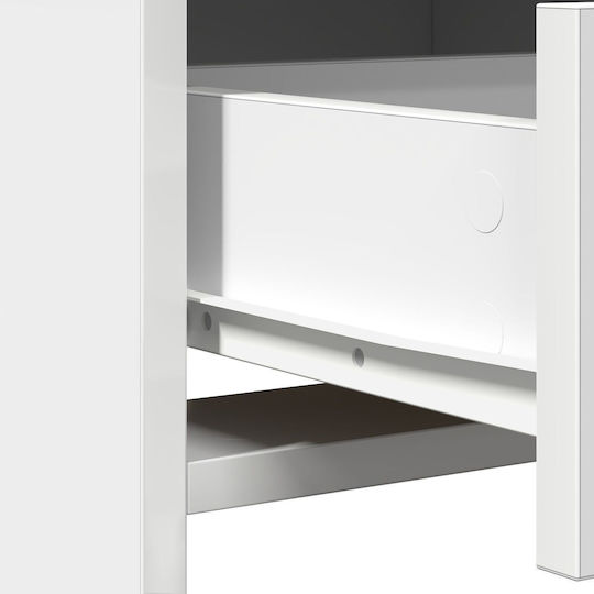 Floor-Standing Makeup Dressing Table Wooden White with Mirror 50x41x135cm