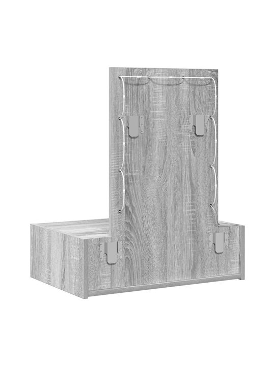Стенна Спална Тоалетна Дървена Сива Sonoma с Огледало 40x40x70см