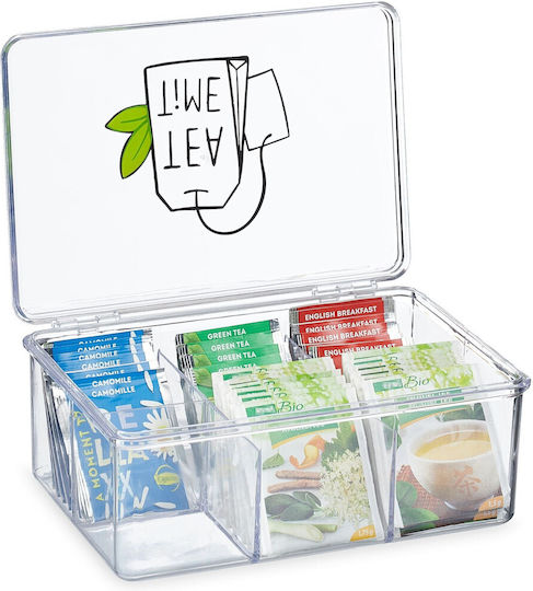 Relaxdays Box für Tee mit Deckel Kunststoff Transparent 15x9x21.5cm Relaxdays Box für Tee mit Deckel Kunststoff Transparent 15x9x21.5cm