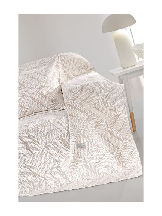 Guy Laroche Lucid Three-Seater Sofa Throw Chenille 180x300cm Natural