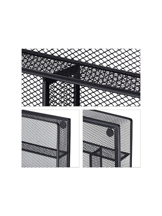 Relaxdays Tăvi Pentru Tacâmuri De Sertar Metalică 40.6x28.6x5.1cm Neagră