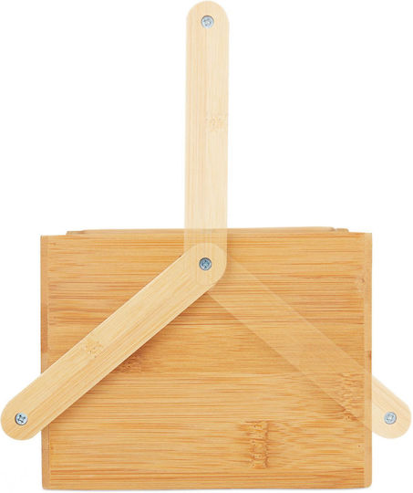 Relaxdays Suport De Scurgere Pentru Tacâmuri Din Lemn Bej 23x25x15.5cm