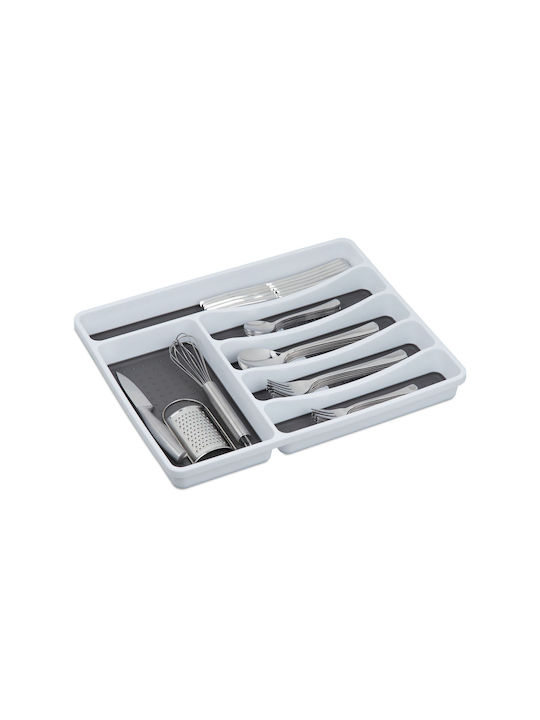 Relaxdays Drawer Cutlery Tray Plastic 40x33x4.5cm White