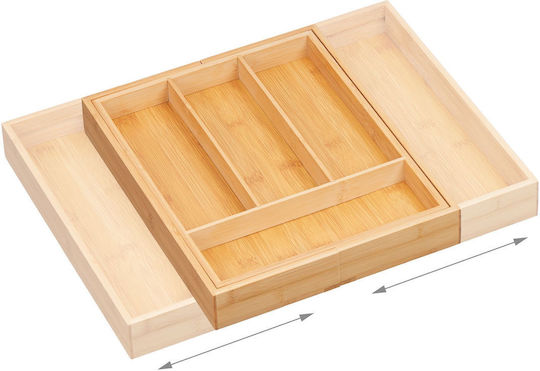 Relaxdays Tăvi Pentru Tacâmuri De Sertar Rabătabilă Din Lemn 35.5x29x5cm Bej